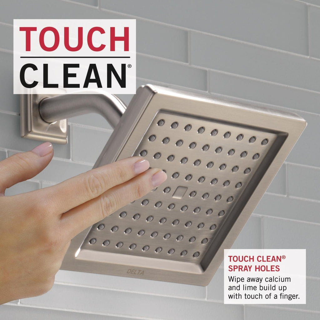 Delta Faucet Dryden 14 Series Single-Function Shower Trim Kit with Single-Spray Touch-Clean Shower Head, Stainless T14251-SS (Valve Not Included)