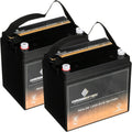 CB CHROMEBATTERY 12V 35AH T6 Maintenance-Free Battery for Lawn Mowers, Snow Blowers, Solar Energy, UPS Systems, and More - Threaded (T6) Terminal - 2 Pack