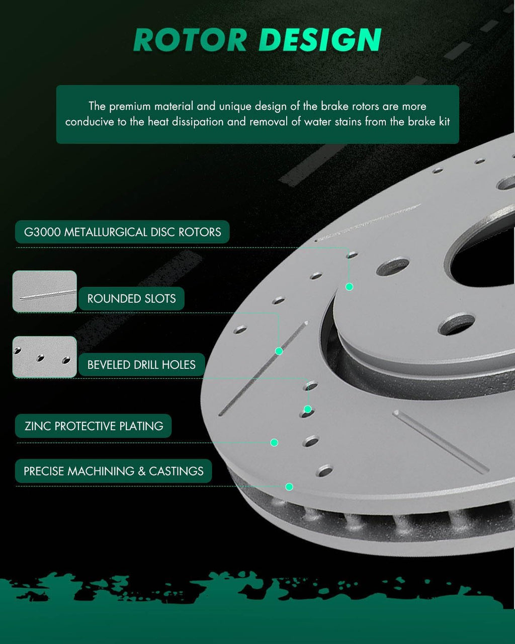 Brake and Rotors Kits,SCITOO Brake Rotors and 8pcs Ceramic Pads fit for 08-12 for Chrysler Town & Country,08-12 for Dodge Grand Caravan,09-13 for Dodge Journey,12 for Ram C/V,09-12 for VW for Routan