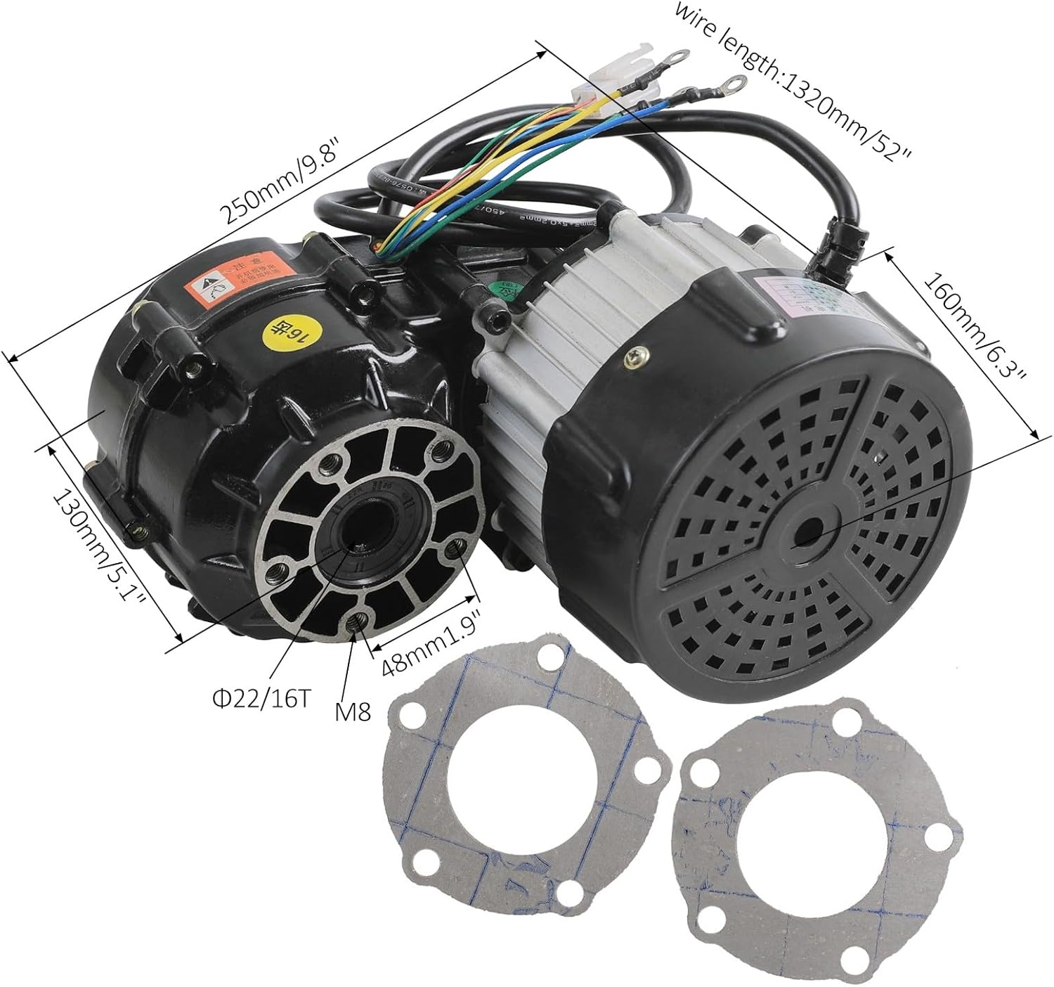 48V 1000W Brushless DC Motor Rear Axle Kit with Differential Gearbox, Speed Controller, Wiring Harness & Batteries – Electric Go Kart ATV Buggy DIY Drive System (760mm 30')