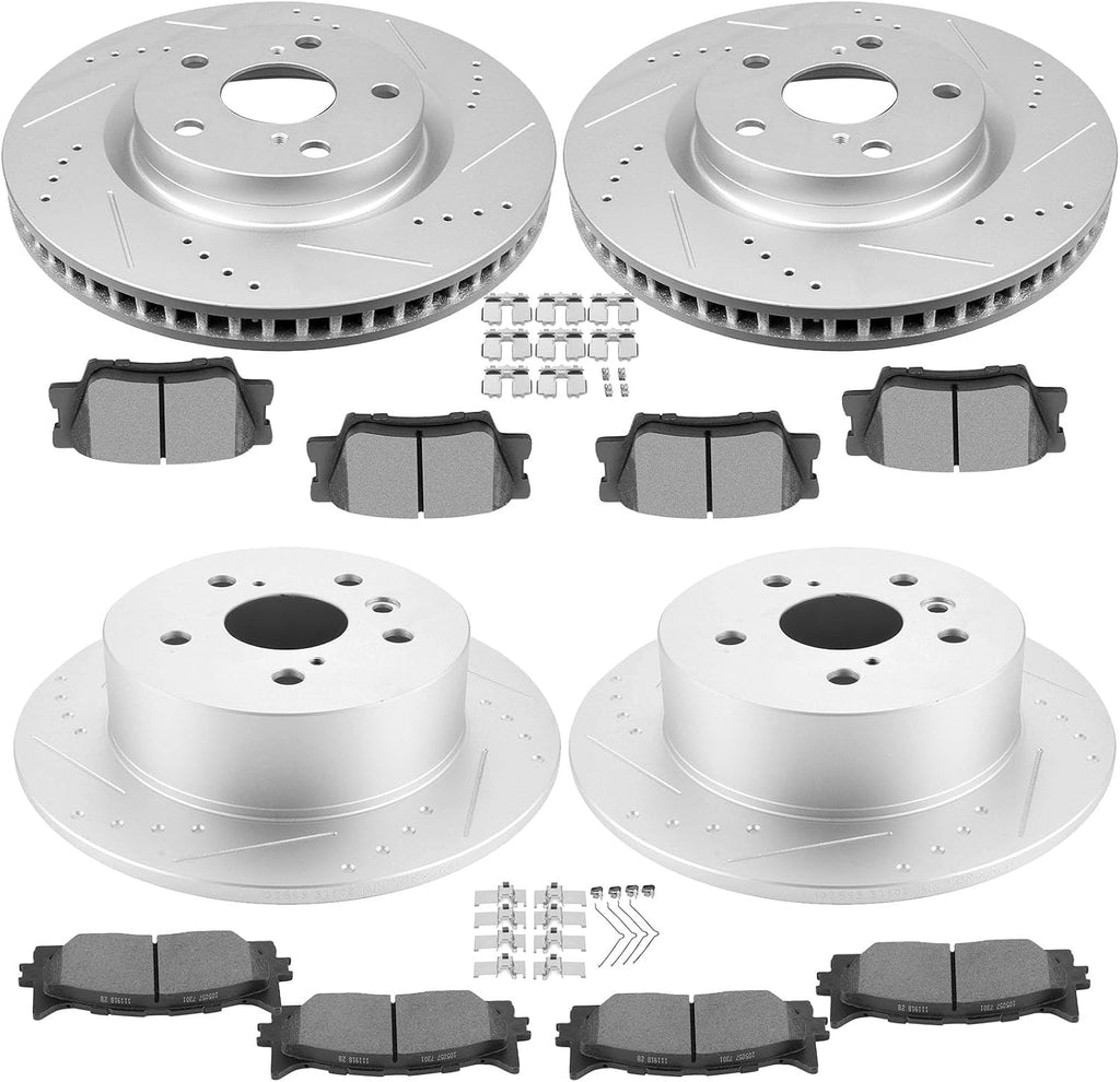 SCITOO Front 11.65' Rear 11.06' Brake Pads and Rotors Kits Fit For Lexus ES350 2013 2014 2015 2016 2017 2018,For Toyota Avalon 2013-2018,For Toyota Camry 2012-2017