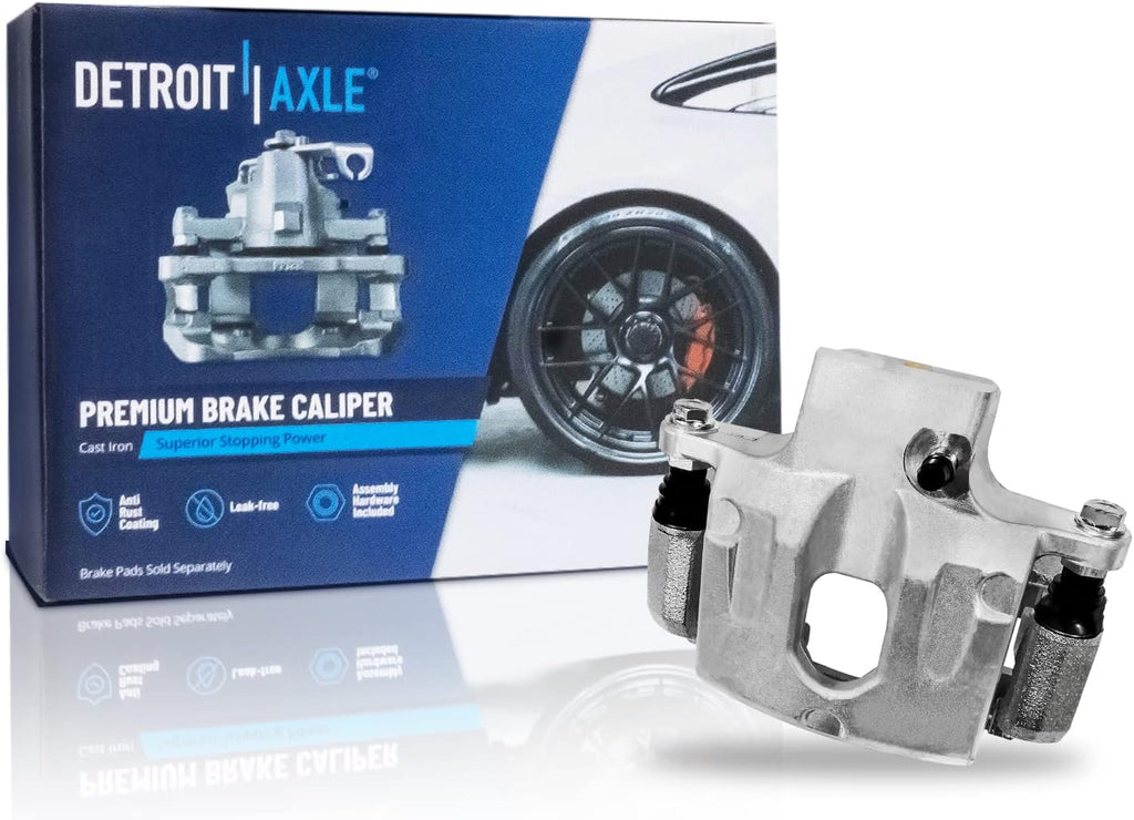 Detroit Axle - Rear Brake Kit for GMC Envoy Chevy SSR Trailblazer Buick Rainer Isuzu Ascender Saab 9-7X Olds Bravada, 12.8'' inch Drilled & Slotted Brake Rotors Brake Caliper Replacement