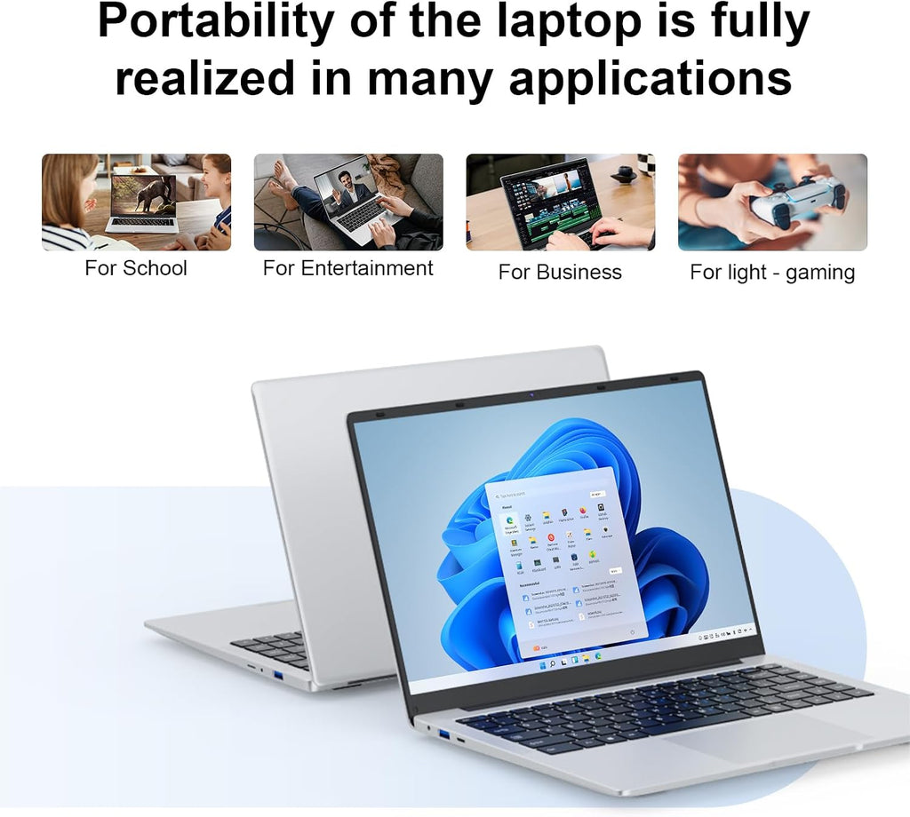 14 inch Laptop Computer Celeron N4000 8GB RAM 256GB SSD CPU up to 2.6GHz 1920 * 1080 IPS Display Laptop PC WiFi 2.4/5G, BT 5.0, USB 3.0, Mini HDMI,Laptops for Students,Business Work
