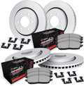 R1 Concepts Front and Rear Brake Kit Fits 2012-2020 Ford F-150| Off-Road/Tow Pads, Blank Rotors| Hardware| 13.8' Front & 13.7' Rear