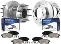 Detroit Axle - DRW Brake Kit for 2013-2022 Ford F-350 Super Duty [RWD], Disc Brake Rotors Ceramic Brakes Pads 2014 2015 2016 2017 2018 2019 2020 2021 Replacement : 14.29' inch Front and Rear Rotors