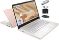HP 14' Laptop 2025 Business Student Slim Computer, Lifetime MS Office, Copilot AI, Quad-Core Intel CPU, 16GB RAM, 628GB Storage (128GB UFS+500GB Ext), MarxsolAccessory, Wi-Fi 6, Win 11 Pro, Rose Gold