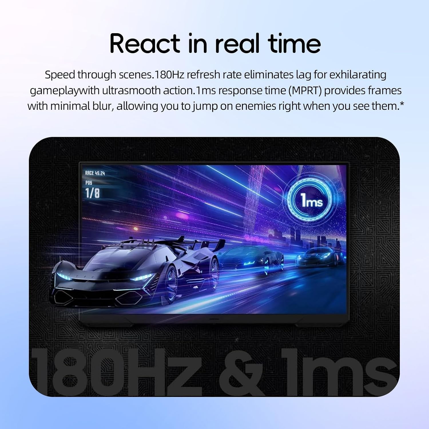 Samsung Odyssey G24 inch FHD Gaming Monitor, 180Hz, 1ms, AMD FreeSync, Black Equalizer, Virtual Aim Point, Eye Care, Flicker-Free, Game Mode, HDMI & DisplayPort, Tilt/Height/Swivel Adjustment, Black