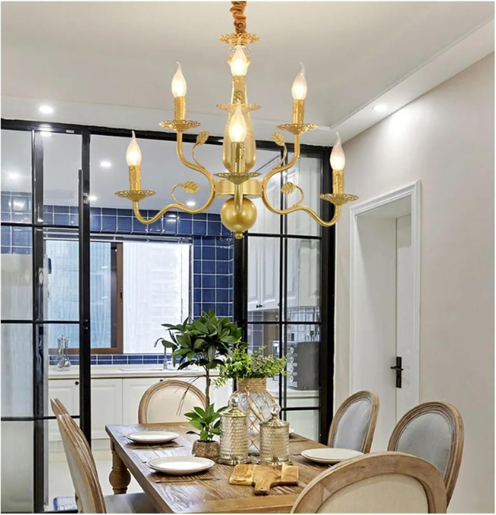 Modern Black/Gold Wrought Iron Candle Light Retro Europe and America 6 12 Lights Chandelier Dining Room Chandelier,Dining Light Fixtures