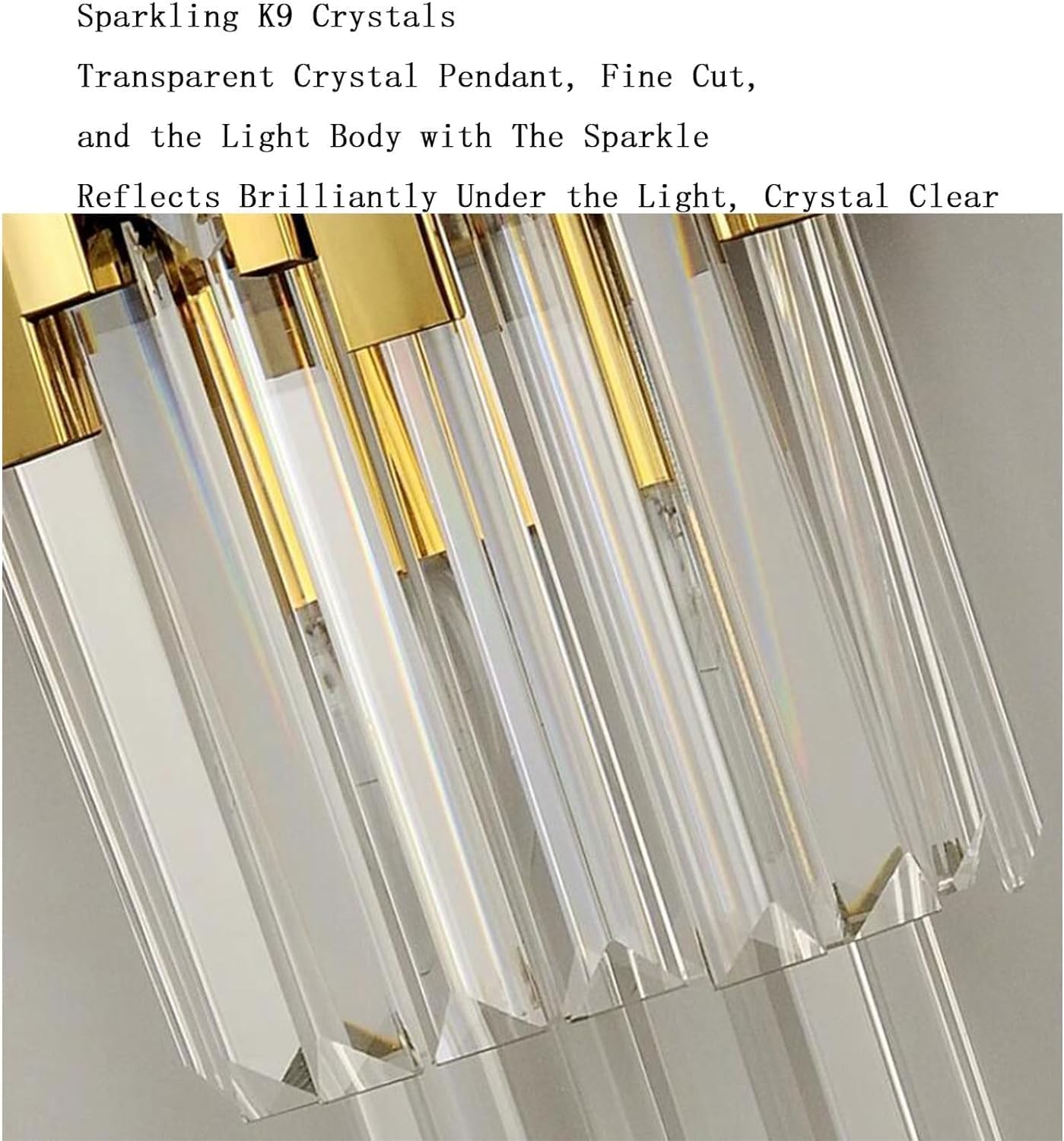 Wall Lighting Fixtures Light Luxury Crystal Wall Light Modern Elegant Gold Wall Sconce Wrought Iron Wall Lamp Fixtures Compatible with Bedroom Bedside Bar Living Room Bathroom,Chandelier