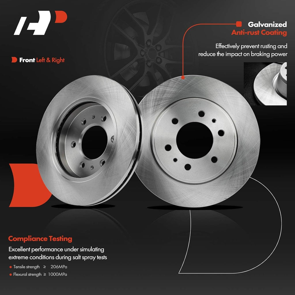 A-Premium Front and Rear Vented Disc Brake Rotors + Ceramic Pads Kit Compatible with Select Ford Models - F-150 F150 2009-2009, 12-PC Set