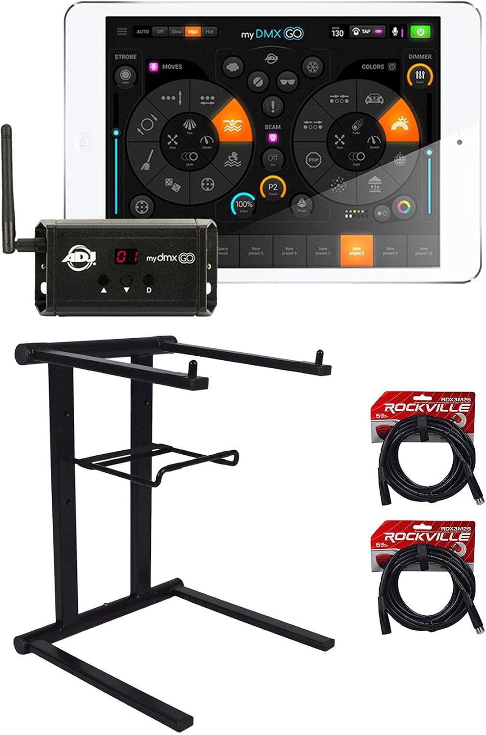 American DJ MYDMX GO Lighting Control App for iPad/Android Tablets+Laptop Stand
