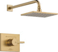 Delta Faucet Vero 14 Series Single-Function Shower Trim Kit with Single-Spray Touch-Clean Rain Shower Head, Champagne Bronze T14253-CZ (Valve Not Included)