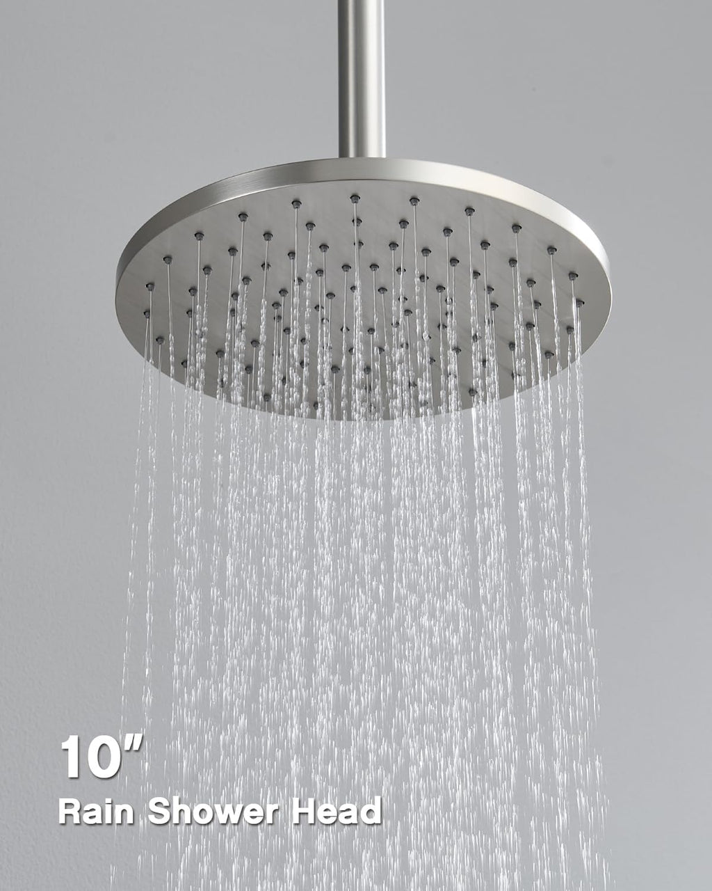 Iriber Shower System with handheld, bathroom Round Dual Shower Heads Faucet Set with Push Button Diverter, Brushed Nickel Shower Mixer Valve Trim Kit (Valve Included)