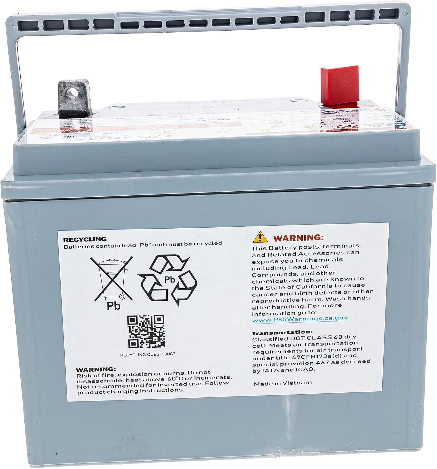 CUB CADET 725P17130 Battery 230 Cca Agm U1 280 Pro 600 KW FAB XT2-LX42 636 XT2-SLX50 XT2-SLX54 XT2SLX54 XT2SLX50
