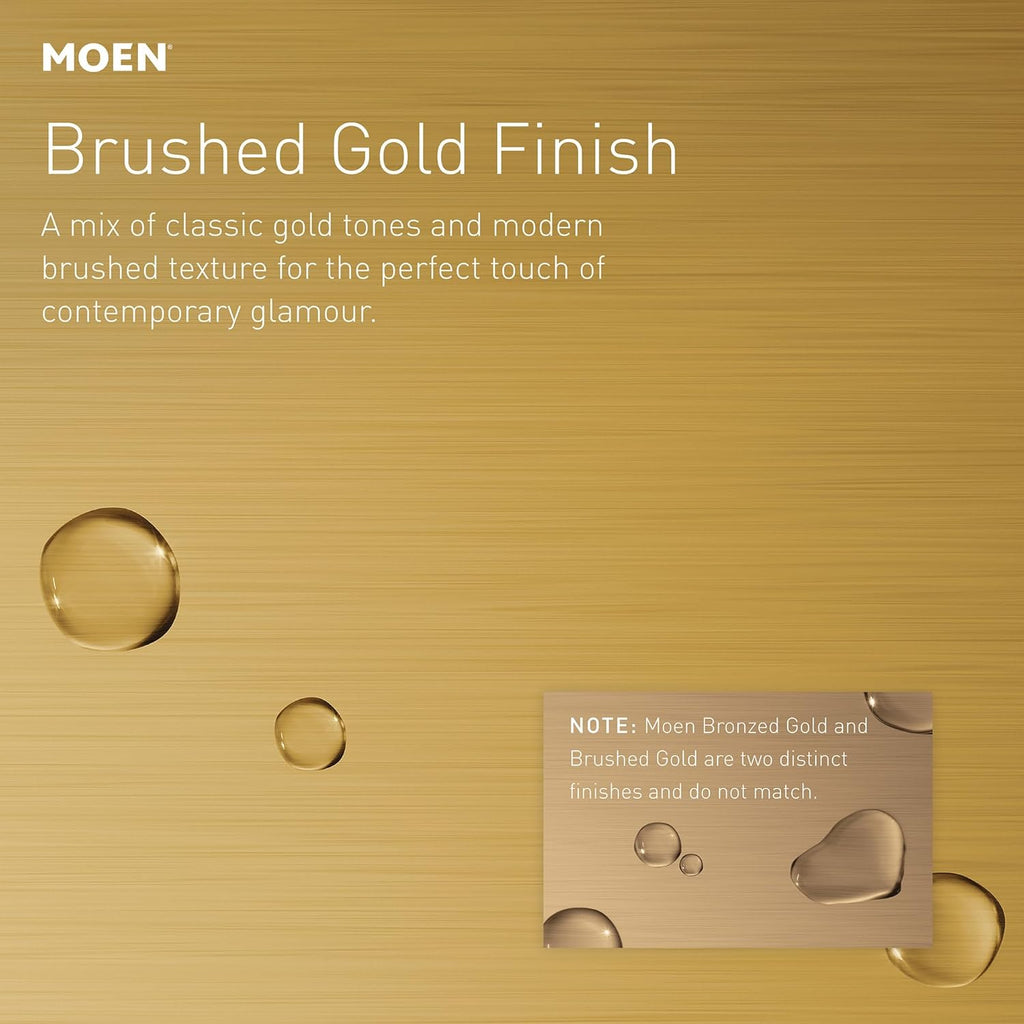 Moen Verso Eco-Performance Infiniti Dial Square Rain Shower Head, 7-Inch Diameter Spray Head, Brushed Gold, 220R5EPBG