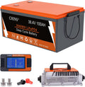 CHINS 36V 100AH Lithium Battery for Golf Cart with 36V 25A Charger, Monitor, Built-in Bluetooth 200A BMS, 36V Golf Cart Battery with 7.68kW Output, 1000A Peak Current
