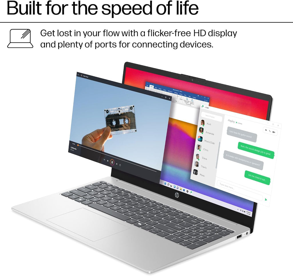 HP 15.6' Touchscreen Laptop Computer for Student & Business– Intel 13th Core i3‑1315U (Up to 4.5GHz), 4GB RAM, 512GB SSD, Windows 11 Pro, Anti-Glare, Copilot AI, Wi‑Fi 6, Bluetooth 5.3, w/Accessories