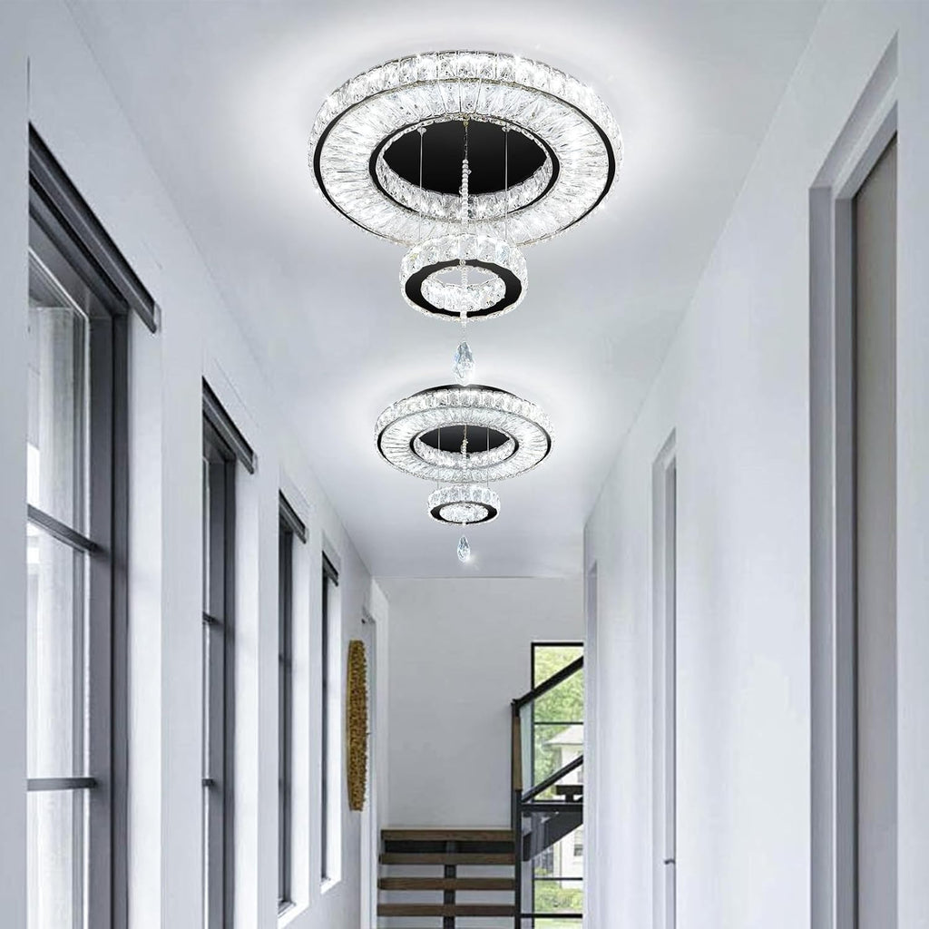 Modern Chandelier Bedroom Light Indoor LED Dimmable Lights Ceiling Chandeliers for Dining Room Kitchen Entryway Black 25W LEDs Fixtures 2000 Lumens
