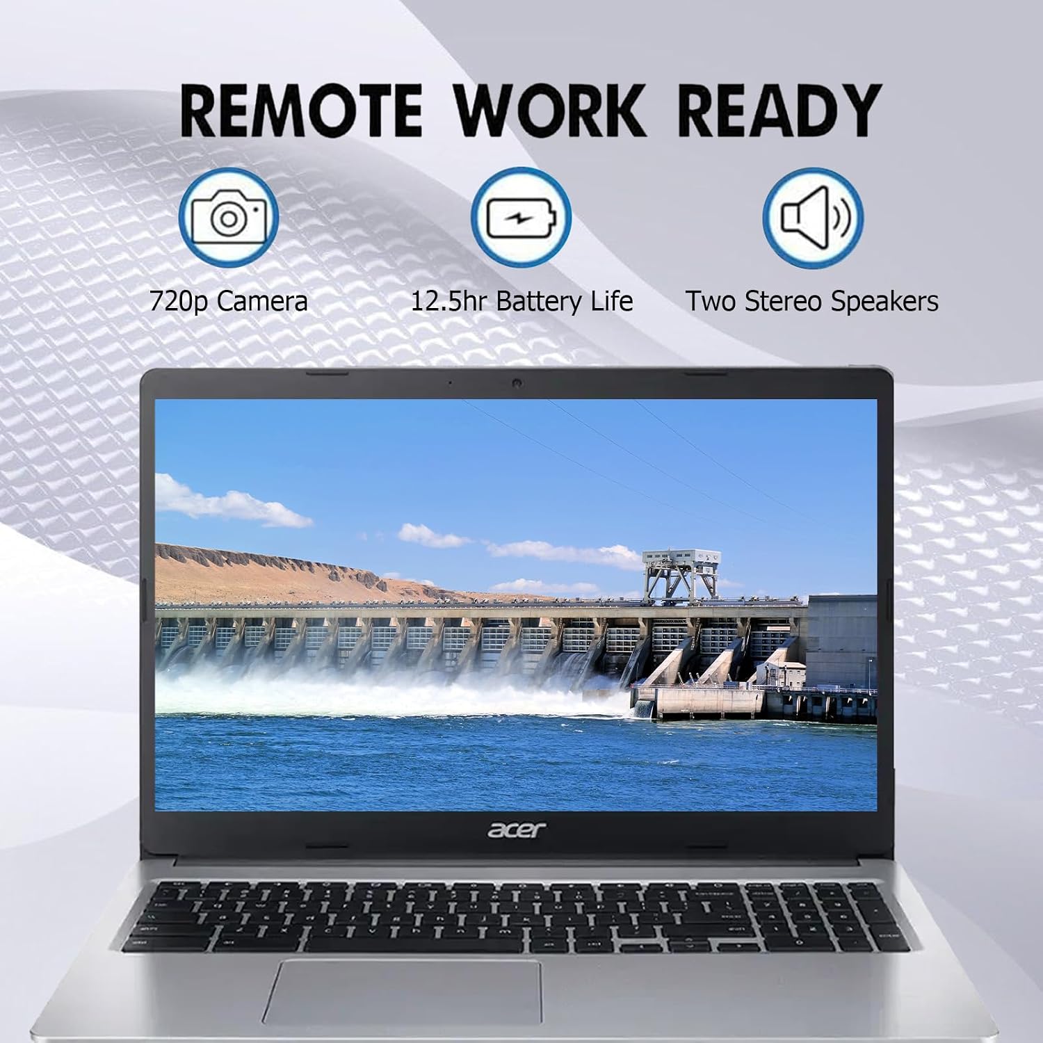 Acer Chromebook 315, 15.6' Business Laptops, HD Display, Intel Celeron N4020, Intel UHD Graphics 600, 4GB LPDDR4 RAM, 64GB eMMC, Webcam, WiFi, Bluetooth, Chrome OS