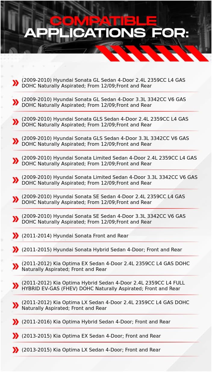R1 Concepts Front and Rear Brake Kit Fits 2009-2015 Hyundai Sonata; 2011-2016 Kia Optima| Ceramic Brake Pads and Blank Brake Rotors| 11.8' Front & 11.1' Rear
