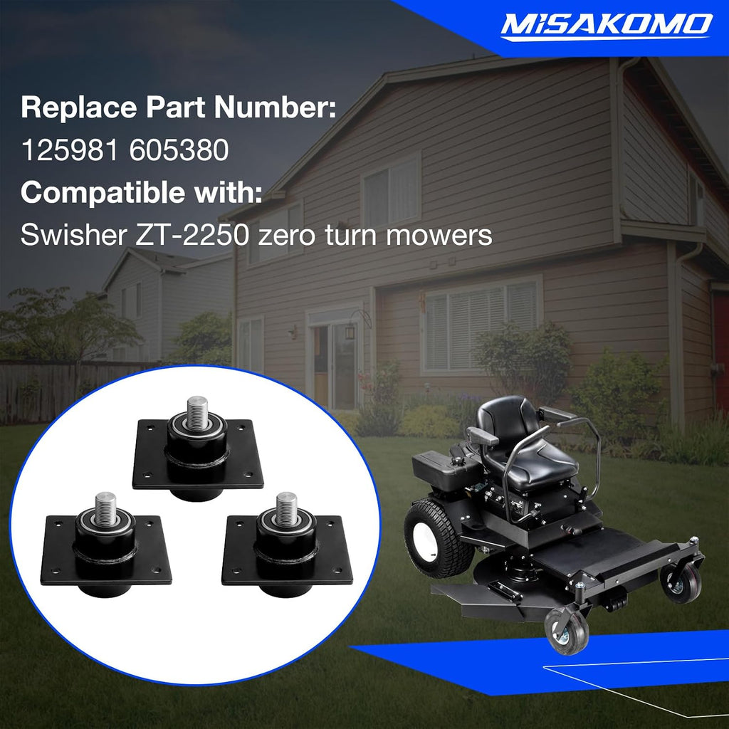 3 PCS Lawn Mower Blade Drive Spindle Compatible with Swisher ZT-2250 Zero Turn Mowers Replace Swisher 9018 285-790