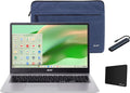 acer Chromebook 315 15.6' FHD Laptop, Intel Celeron N4500 1.1GHz, 4GB RAM, 64GB eMMC, SD Card Reader, Protective Sleeve Included, Chrome OS, Silver with TGY Accessories