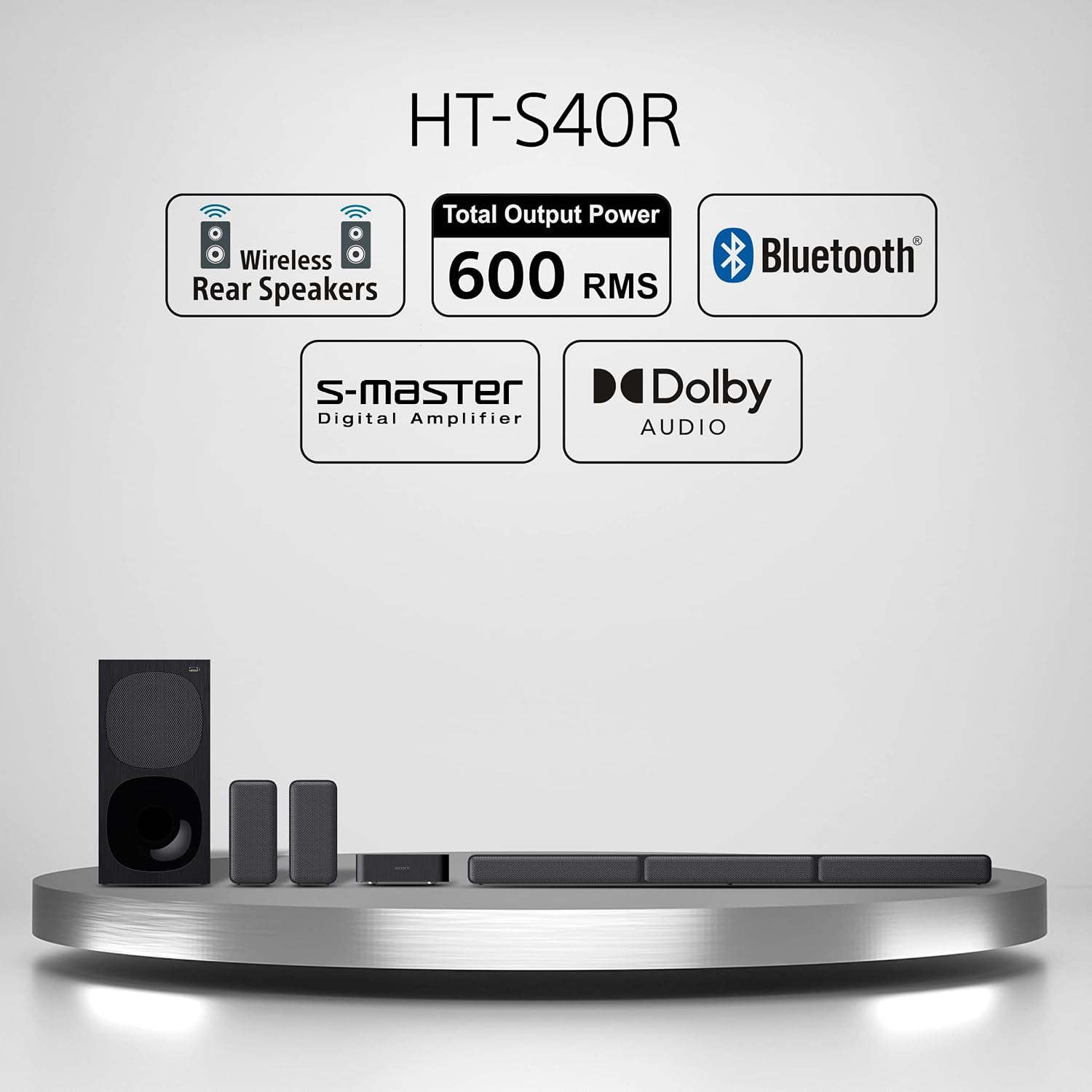 Sony WH-CH720N Noise Canceling Wireless Headphones Bluetooth Over The Ear Headset with Microphone and Alexa Built-in, Black New & HT-S40R 5.1ch Home Theater Soundbar System,Black