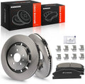 A-Premium 13.86 inch (352mm) Front Vented Disc Brake Rotors + Ceramic Pads Kit Compatible with Select Ford and Lincoln Models - Explorer/Taurus/MKT/Flex 2013-2019, MKS, Police Interceptor Sedan, 6-PC
