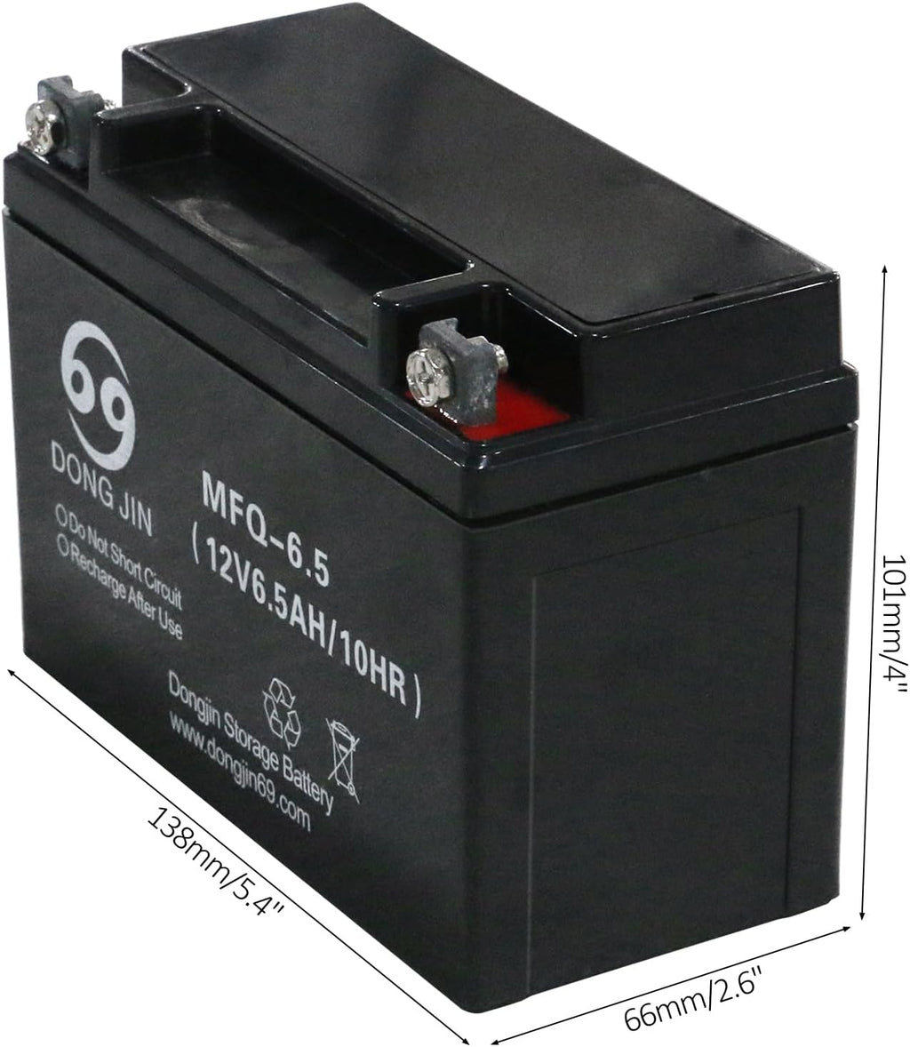 3 Pack MFQ-6.5 12V 6.5AH /10HR AGM Battery for Powersports ATV, Motorcycle, Moped Scooter, Lawn Mower,Go Kart, Golf Cart, Generator,Mini Bike,Quad Buggy Nut and Bolt