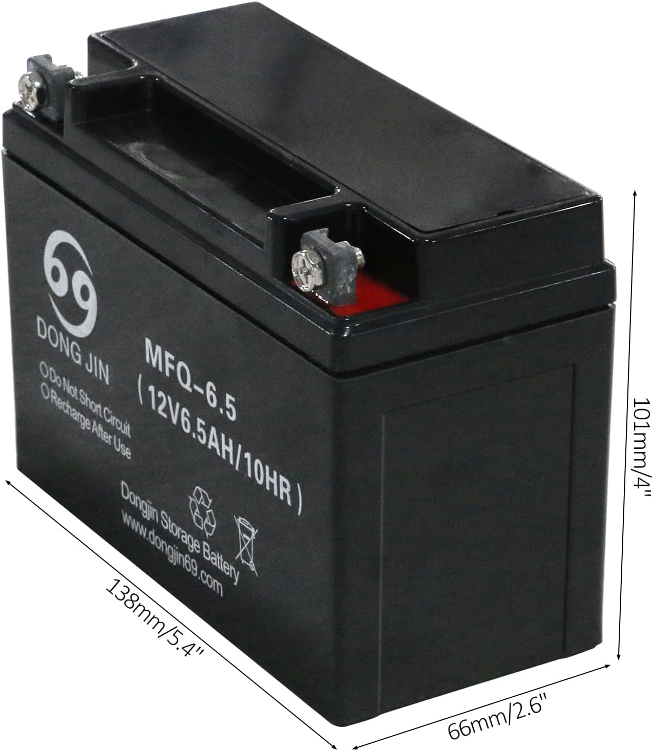 3 Pack MFQ-6.5 12V 6.5AH /10HR AGM Battery for Powersports ATV, Motorcycle, Moped Scooter, Lawn Mower,Go Kart, Golf Cart, Generator,Mini Bike,Quad Buggy Nut and Bolt