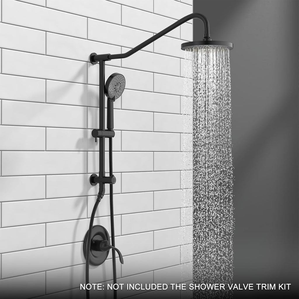 Lava Odoro 5-Function Retrofit Shower System with Rain Showerhead and Handheld Spray Matte Black, 8'' Rain Shower Faucet, 2.5 GPM, SF101-MB