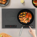 2 Burner Electric Cooktop, 2600W 110-120V Electric Ceramic Cooktop Built-in Electric Stove Top with 2 Electric Burners, 9 Heating Level and Kid Safety Lock, Sensor Touch Control, 23.62x14.17x3.15 inch