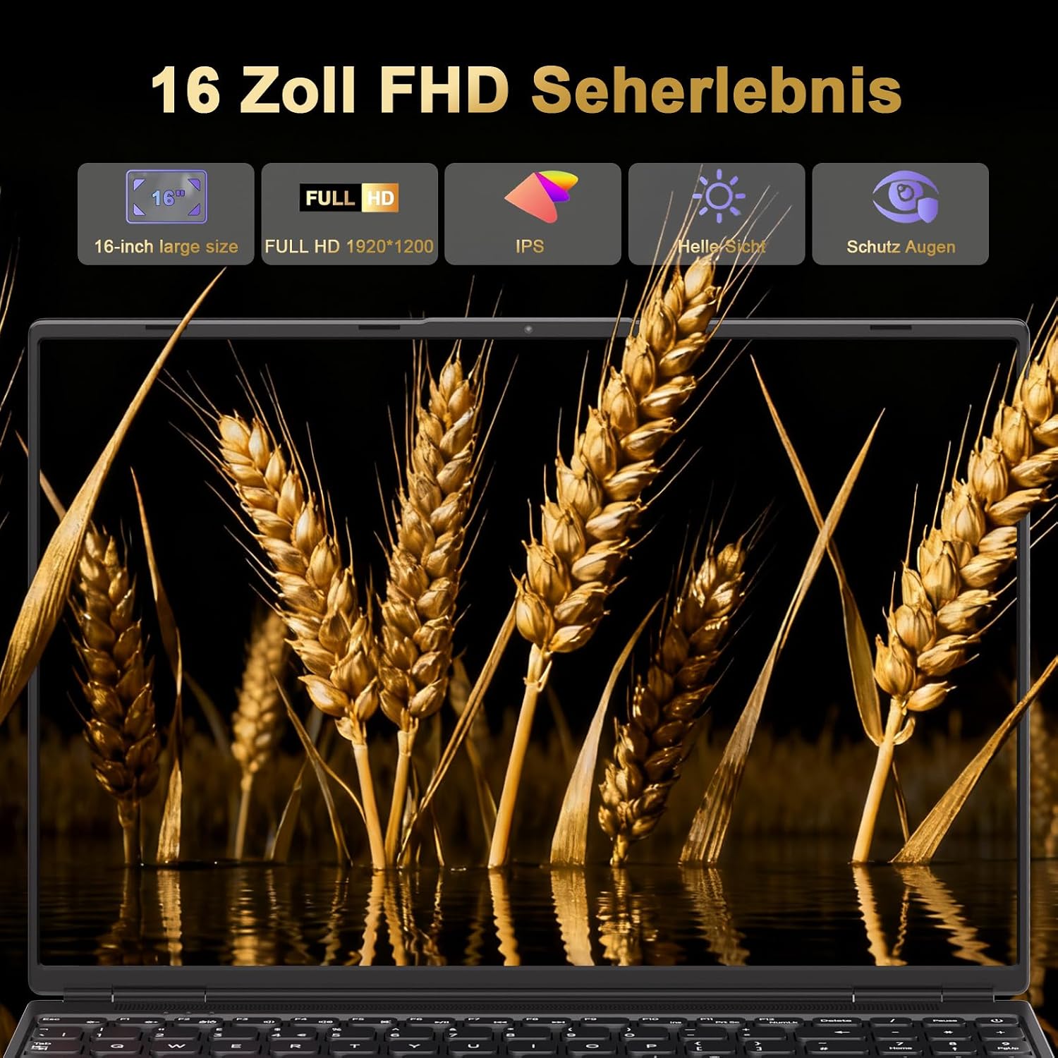 2025 16 Inch Gaming Laptop N5095 (Up to 2.9 GHz) 12GB+512GB SSD Support 1TB Expand Win 11 Laptops 1920 * 1200 FHD Screen 5G WiFi BT 4.2 Webcam Cooling Fan Numeric Keypad -Black