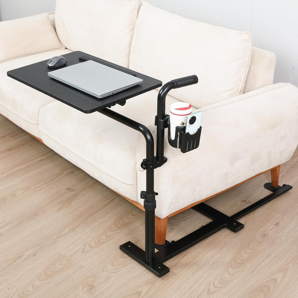 23.6'*15.7' Tray Table, 360° Swivel Table for Recliner, Tv Tray with Ergonomic Stand Assist Safety Individually Adjustable Handle, Laptop Desk for Couch, Sofa and Recliner