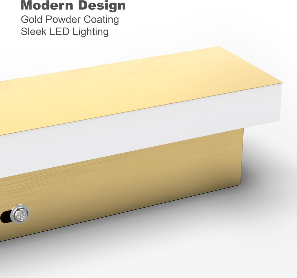 LEEKI - 60 Inches Modern Outdoor Light Fixture - Rectangular Exterior Light Fixture - 45W 3000K - IP65 Anti Rust - Gold - Sconces Wall Lighting
