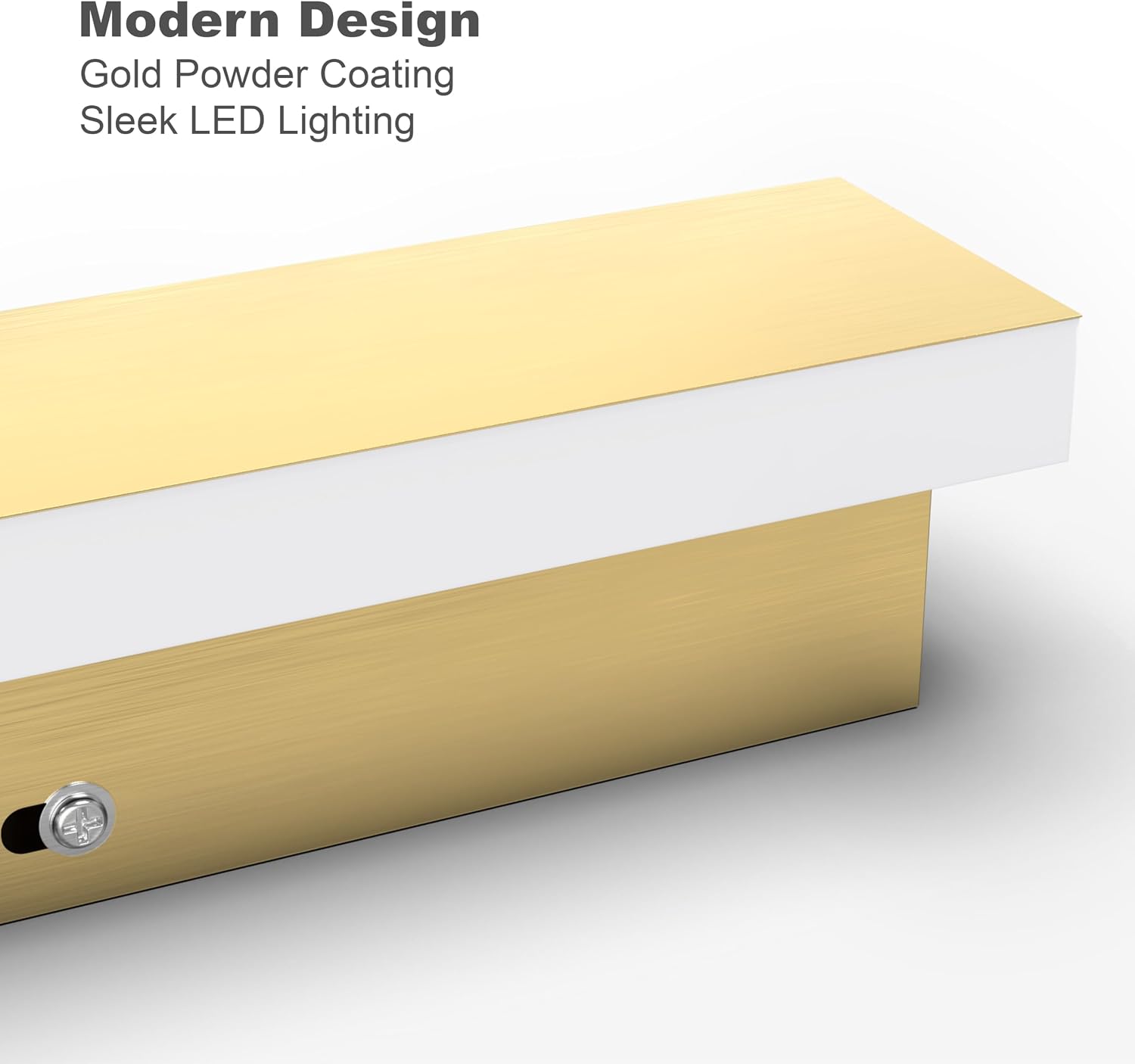 LEEKI - 60 Inches Modern Outdoor Light Fixture - Rectangular Exterior Light Fixture - 45W 3000K - IP65 Anti Rust - Gold - Sconces Wall Lighting