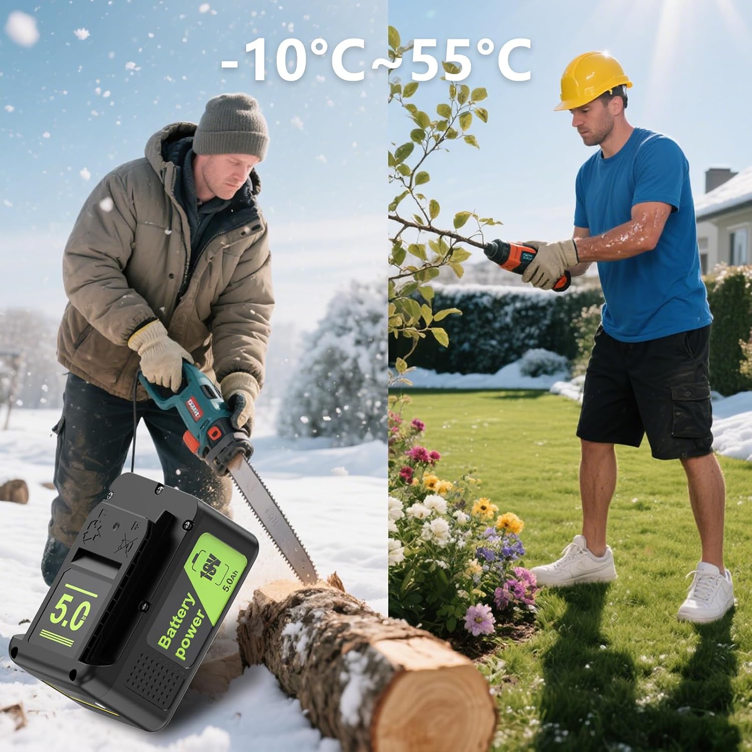 2Packs 18V 5Ah Replacement for Karcher Rechargeable Battery, Compatible with Entire 18V Battery Power Range Like Hedge Cutter, Hedge Trimmer, Lawn Mower, Strimmer, Chainsaw