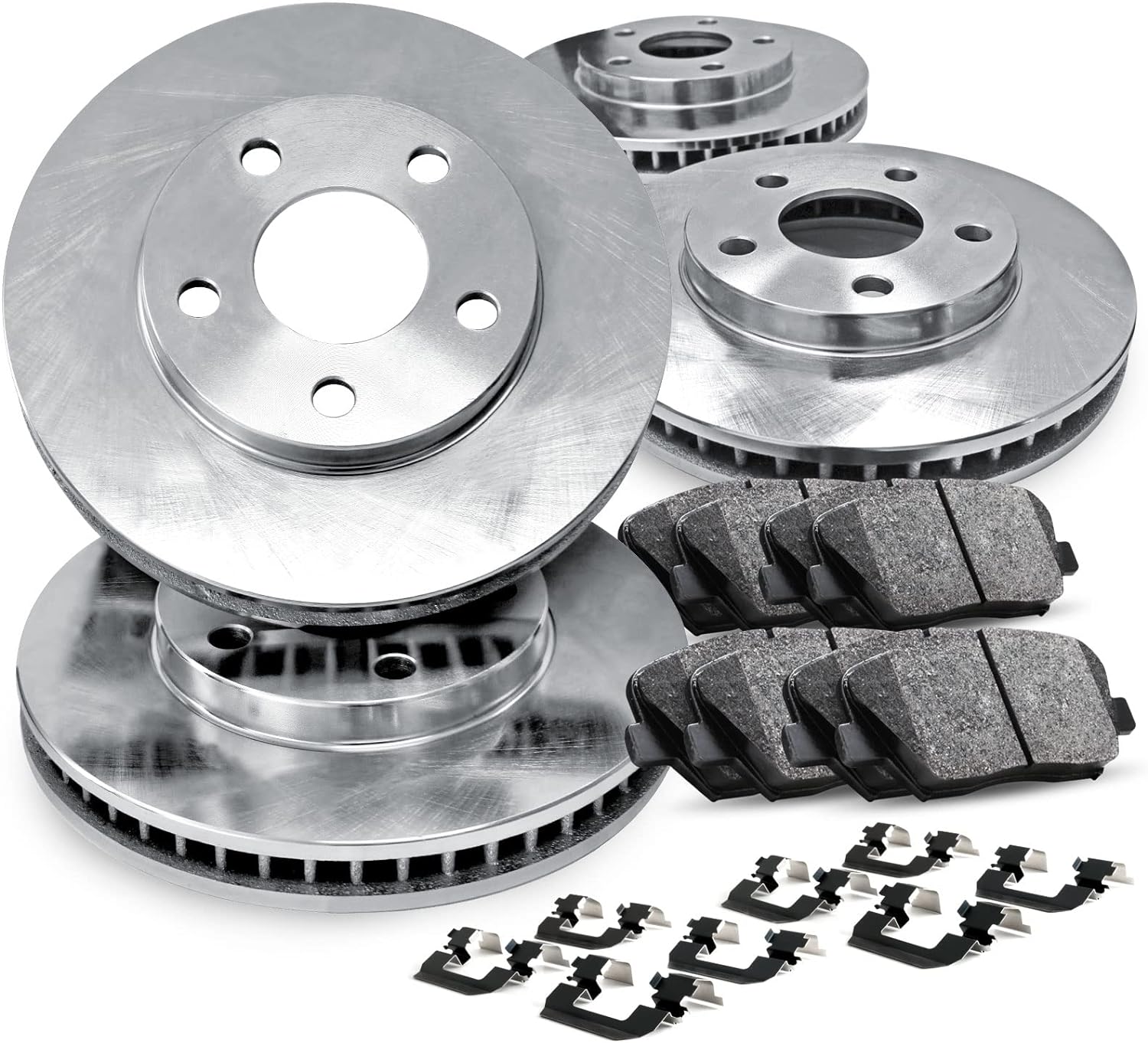 R1 Concepts Front and Rear Brake Kit Fits 2015-2021 Mercedes-Benz C300| Ceramic Pads, Blank Rotors| Hardware, Sensor Wire| 13.0' Front & 11.8' Rear