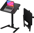 alawooder 25 Inch Mobile Folding Desk - No Assembly, Pneumatic Sit-Stand, 29-42' Height Adjustable Rolling Laptop Desk with Hidden Wheels, 0-90° Tilt Top for Home Office, Craft & Study