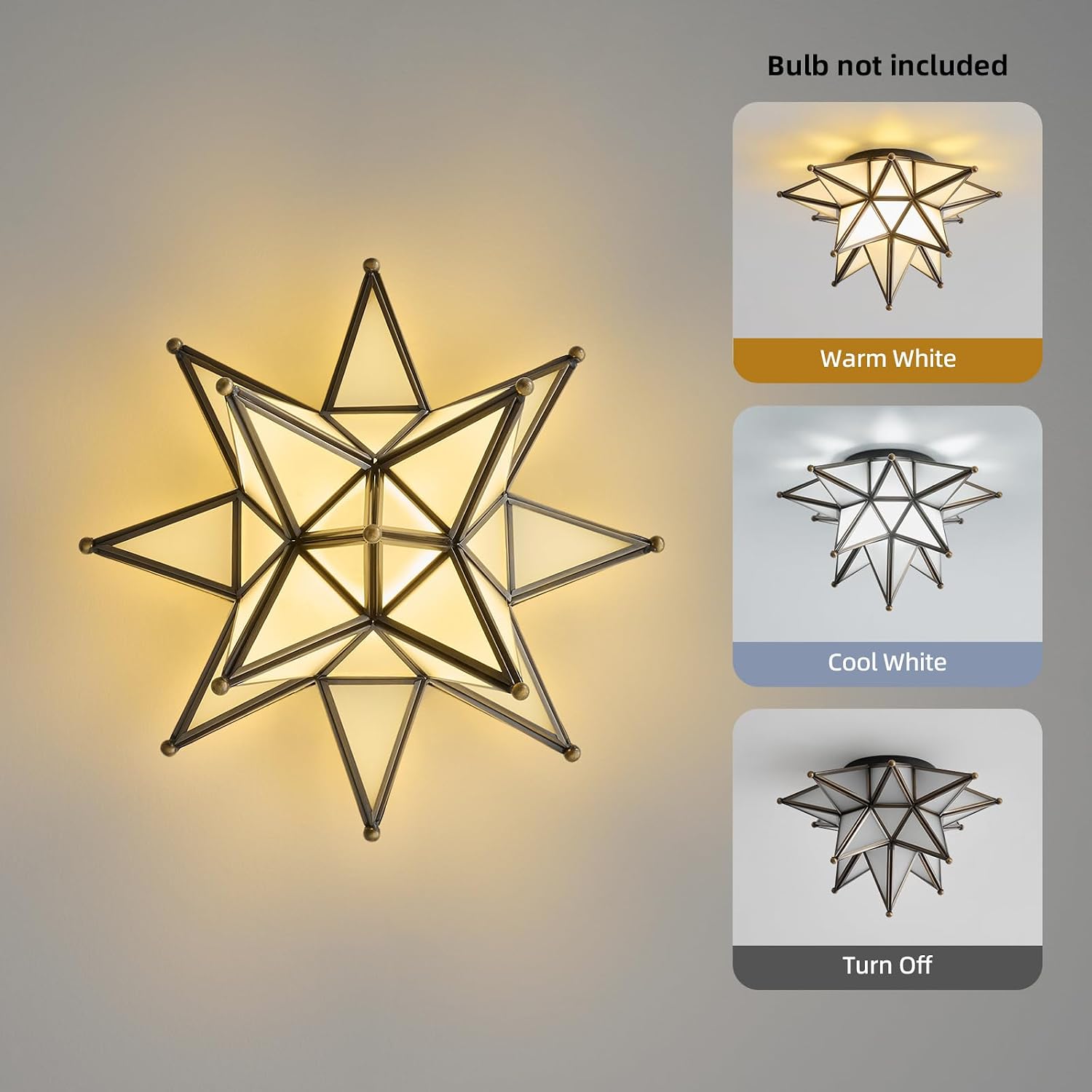 Black Moravian Star Ceiling Light - Oil Rubbed Bronze Vintage Antique Flush Mount Lighting - Art Deco Mid Century Milk Glass Fixture Lights for Hallway Bedroom Room Hall Entryway Laundry Foyer Kitchen