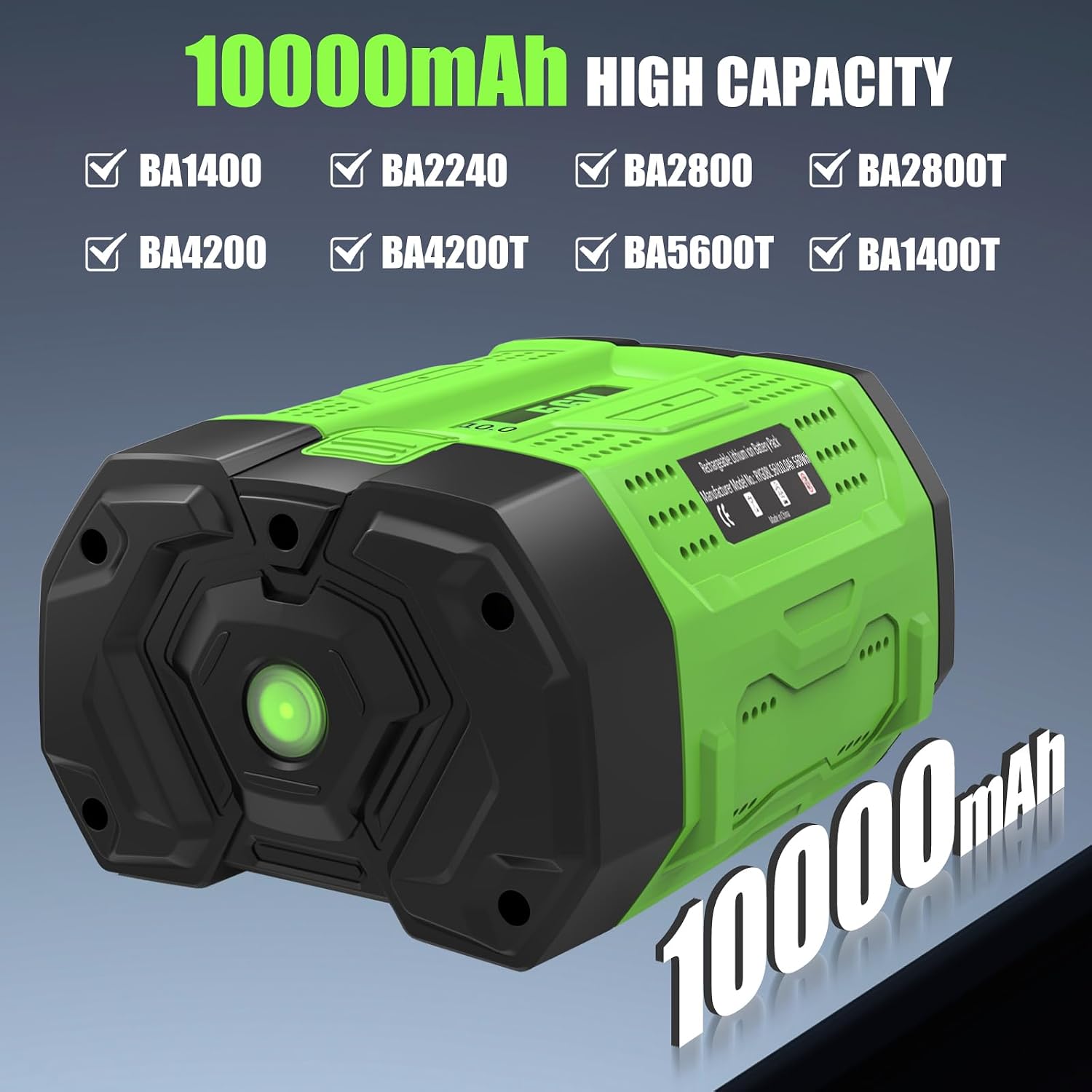 2Pack BA5600T 10000mAh 56V Replacement Battery for EGO 56V Battery 10.0Ah Compatible with EGO Battery 56Volt Cordless Tools (Green)