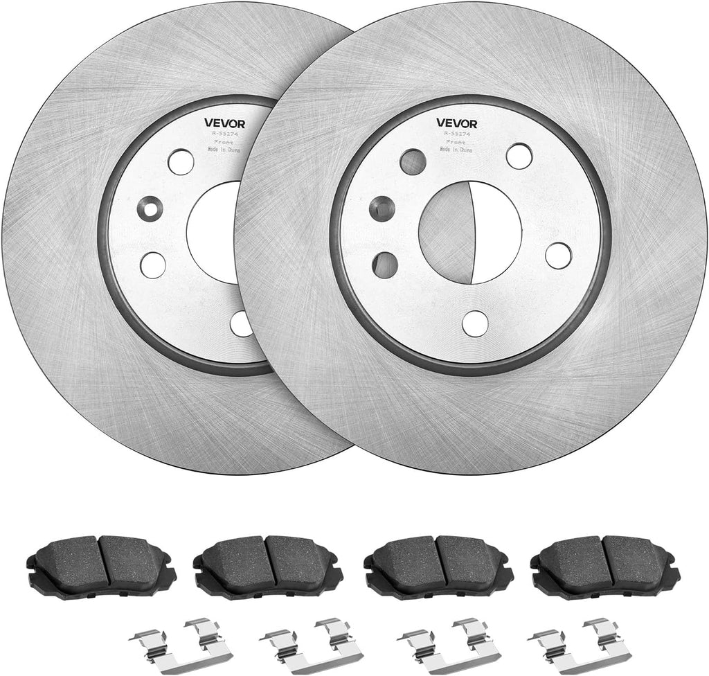 VEVOR Front and Rear Brake Kit Compatible with 2010-2017 Chevrolet Equinox, 2010-2017 GMC Terrain, Hollow Brake Rotors Ceramic Brake Pads Replacement Kit, 12.7 in Front Rotors, 12 in Rear Rotors