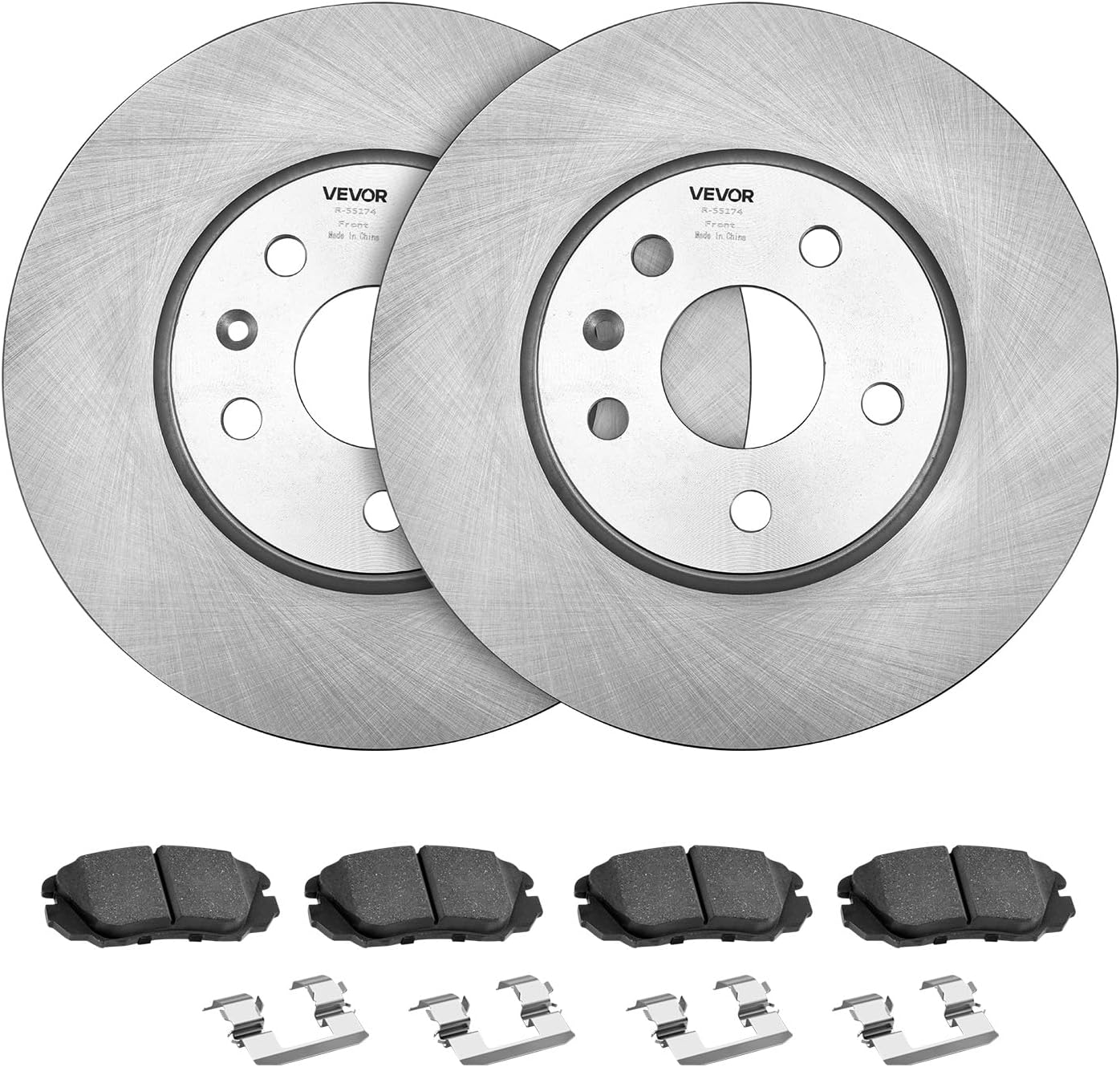 VEVOR Front and Rear Brake Kit Compatible with 2010-2017 Chevrolet Equinox, 2010-2017 GMC Terrain, Hollow Brake Rotors Ceramic Brake Pads Replacement Kit, 12.7 in Front Rotors, 12 in Rear Rotors