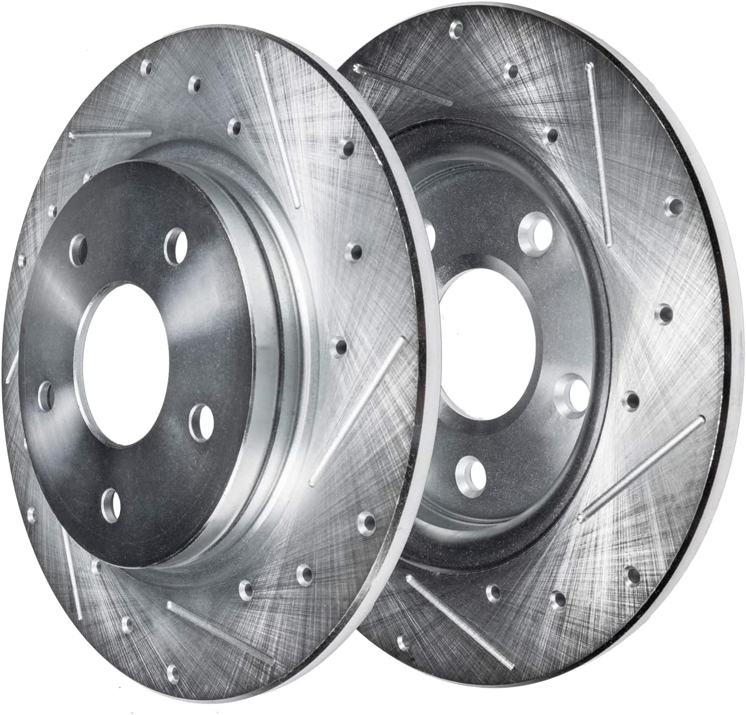 Detroit Axle - Rear Brake Kit for Ford Fusion Lincoln MKZ Zephyr Mazda 6 Mercury Milan, 11.02'' inch Drilled & Slotted Brake Rotors Brake Caliper Replacement