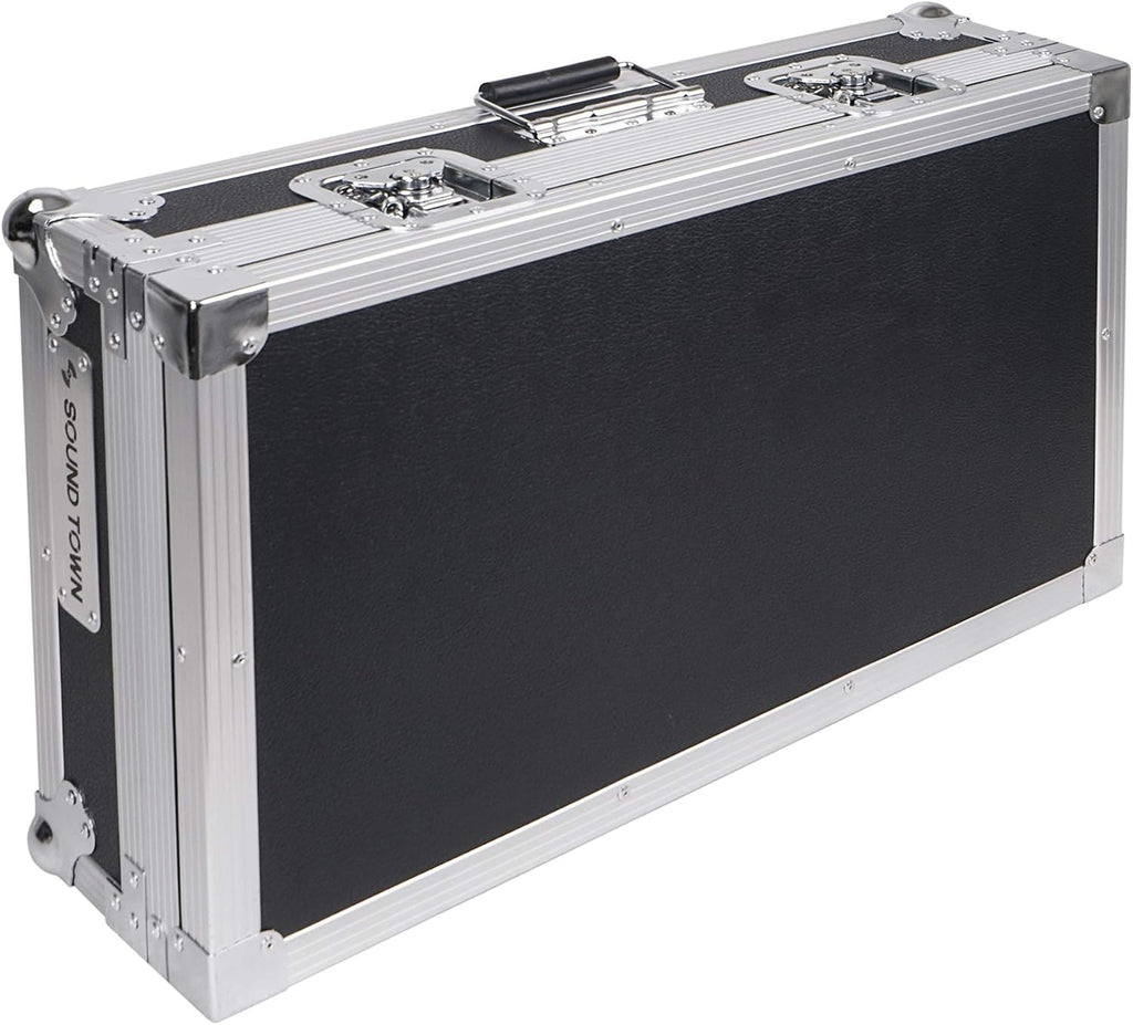 Sound Town Heay-Duty Plywood Gutiar Pedal board ATA Road Case with Pedal Mounting Tape Fastener, Interior: 24.7' x 14' (STRC-PD1)