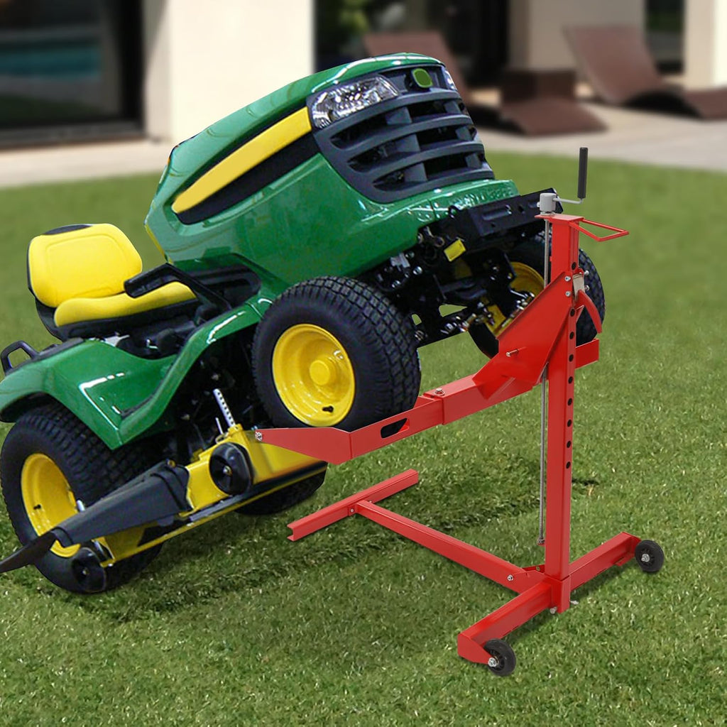 Lawn Mower Lift, 29 Inch Lawn Mower Lift Tool Adjustable Movable Lawn Mower Lift Solid Carbon Steel Lawnmower Lifting Machine for Riding Lawn Mower, Zero Turn Lawn Mowers (450lbs Regular)