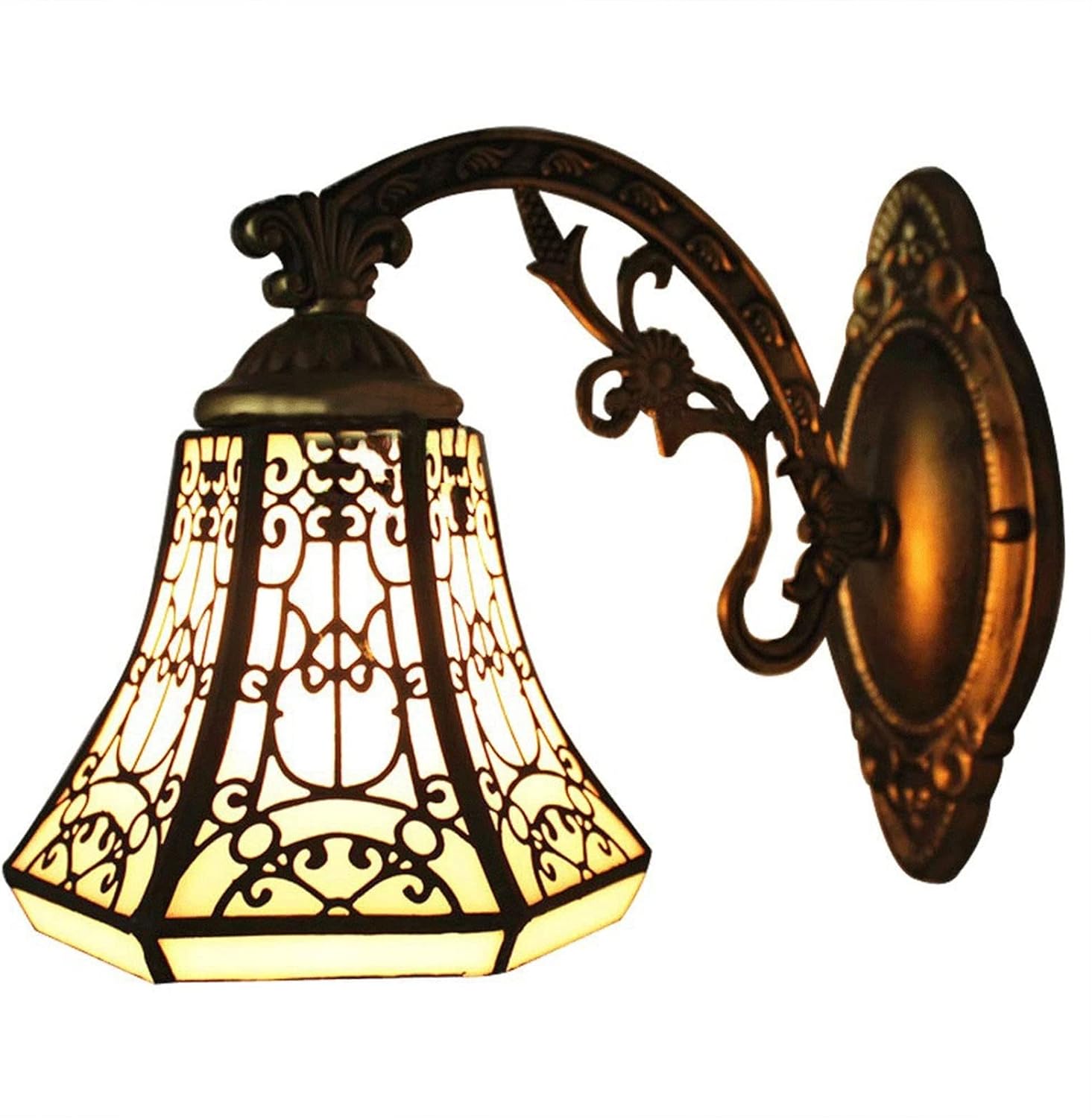 Wall Lamps & Sconces Single-headed wall light made of wrought iron in European style, black handwoven lamps and lanterns simple and beautiful bedside lamp classic living room bedroom bathroom lamp