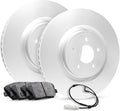 R1 Concepts Front Brake Kit Fits 2015-2021 Mercedes-Benz C300; 2018-2019 Mercedes-Benz E300| Ceramic Pads, Blank Rotors| Sensor Wire| 13.0' Front