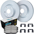 R1 Concepts Front Brake Kit Fits 2005-2009 Land Rover LR3; 2006-2009 Land Rover Range Rover| Euro Ceramic Pads, Blank Rotors| Hardware| 13.3' Front