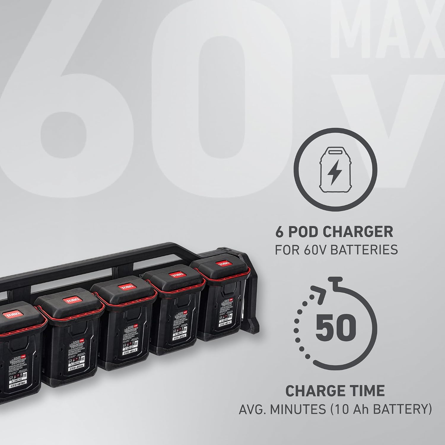 Toro 60V MAX* Flex-Force 12 Amp 6-Pod Li-Ion Charger